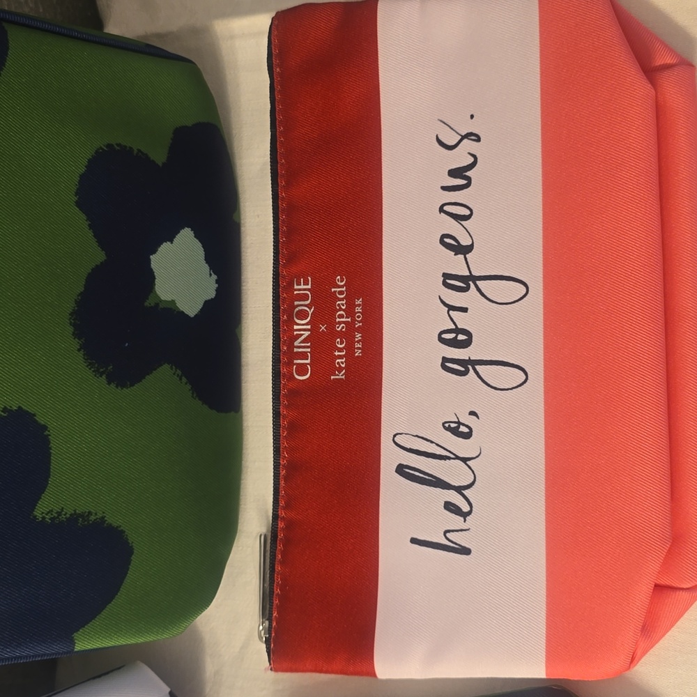 4 Clinique X Kate Spade Vibrant Cosmetic Bag Collection New - Picture 4 of 6
